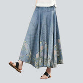 Falda vaquera bohemia con flores